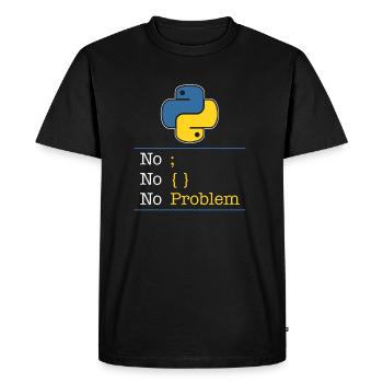 Python no problem - T-shirt Premium bio Homme - noir - Devant - Nico (187cm)