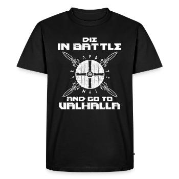Mourir dans le combat et aller à Walhalla - T-shirt Premium bio Homme - noir - Devant - Nico (187cm)