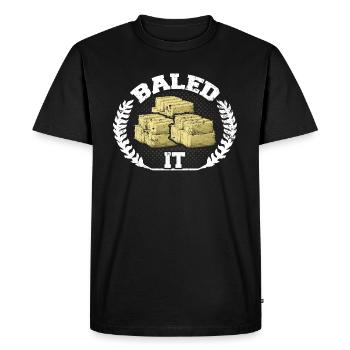 Baled It Straw Bales Farmer Rider Horse - Men's Premium Organic T-Shirt - black - Front - Nico (187cm)