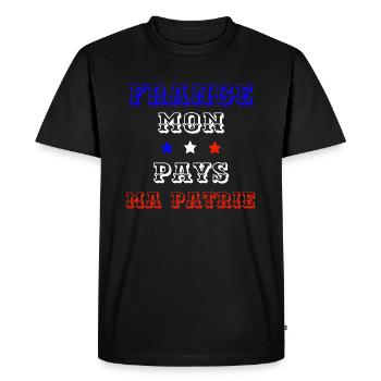 t-shirt France mon pays ma patrie - T-shirt Premium bio Homme - noir - Devant - Nico (187cm)