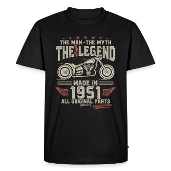 1951 Vintage homme mythe légende moto - T-shirt Premium bio Homme - noir - Devant - Nico (187cm)