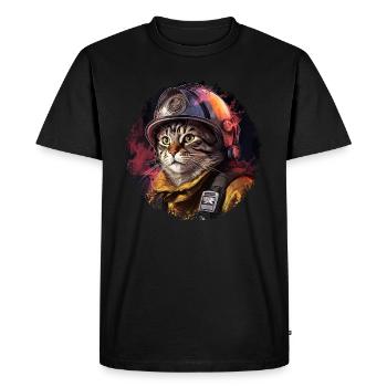 Chats de pompiers - T-shirt Premium bio Homme - noir - Devant - Nico (187cm)