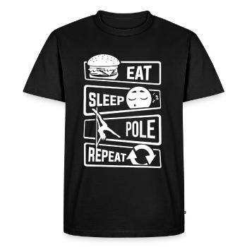 Mangez le sommeil Pole Dance Répétition - pole dancing danse - T-shirt Premium bio Homme - noir - Devant - Nico (187cm)