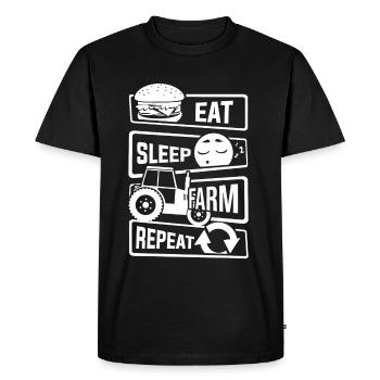 Eat Sleep Farm Repeat - Farmer Farmer Farm - Men's Premium Organic T-Shirt - black - Front - Nico (187cm)