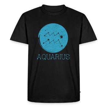Verseau du zodiaque - T-shirt Premium bio Homme - noir - Devant - Nico (187cm)