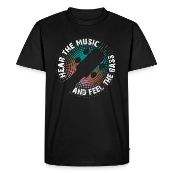 You hear the music but you feel the bass - Men's Premium Organic T-Shirt - black - Front - Nico (187cm)
