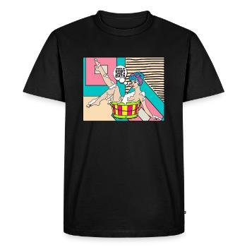 ART POP-ART ÉROTIQUE SEXY COMIC GIRL BATH - T-shirt Premium bio Homme - noir - Devant - Nico (187cm)