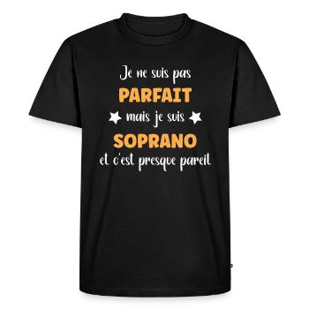 Je ne suis pas parfait mais soprano - T-shirt Premium bio Homme - noir - Devant - Nico (187cm)