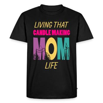 Living That Candle Making Mom Life Candle Maker - Men's Premium Organic T-Shirt - black - Front - Nico (187cm)