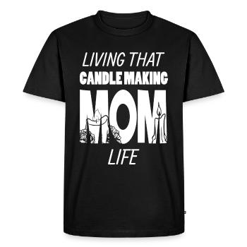 Living That Candle Making Mom Life Candle Maker - Men's Premium Organic T-Shirt - black - Front - Nico (187cm)