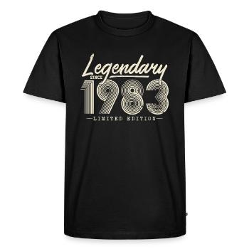 Légendaire depuis 1983 - T-shirt Premium bio Homme - noir - Devant - Nico (187cm)