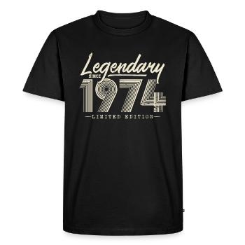 Légendaire depuis 1974 - T-shirt Premium bio Homme - noir - Devant - Nico (187cm)
