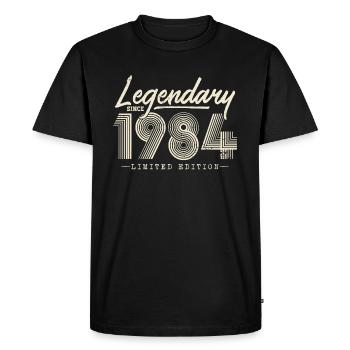 Legendary since 1984 - Men's Premium Organic T-Shirt - black - Front - Nico (187cm)