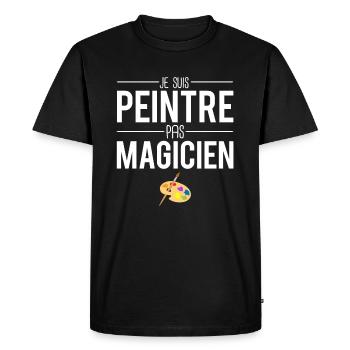Je suis peintre pas magicien peinture artiste - T-shirt Premium bio Homme - noir - Devant - Nico (187cm)