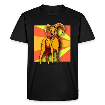 Bélier mouton bouc Capricorne mouton mouton nature enfants - T-shirt Premium bio Homme - noir - Devant - Nico (187cm)