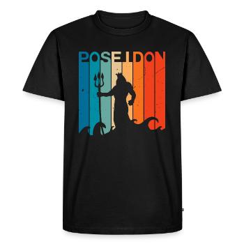 Poseidon Graphic - Men's Premium Organic T-Shirt - black - Front - Nico (187cm)