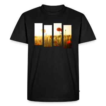 Champ de coquelicots - T-shirt Premium bio Homme - noir - Devant - Nico (187cm)