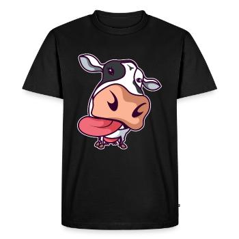 Vache fermier éleveurs animaux de ferme - T-shirt Premium bio Homme - noir - Devant - Nico (187cm)