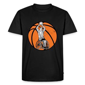 Chaise roulante basketball design pour les personnes en fauteuil roulant - T-shirt Premium bio Homme - noir - Devant - Nico (187cm)