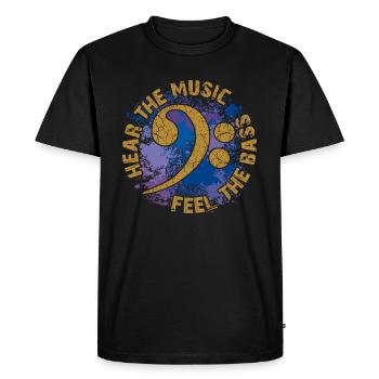 Feel the bass. Bass clef - Men's Premium Organic T-Shirt - black - Front - Nico (187cm)
