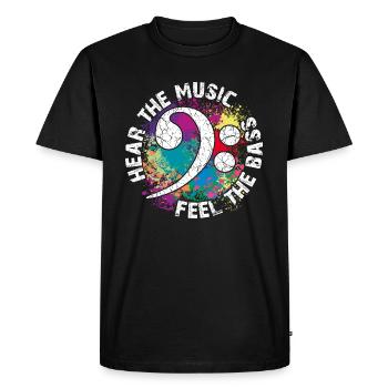 Feel the bass. Bass clef - Men's Premium Organic T-Shirt - black - Front - Nico (187cm)