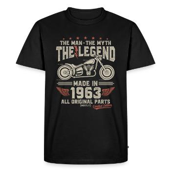 1963 Vintage homme mythe légende moto - T-shirt Premium bio Homme - noir - Devant - Nico (187cm)