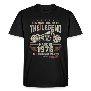 1976 Jahrgang Mann Mythos Legende Motorrad - Männer Premium Bio T-Shirt - Schwarz - Vorne - Nico (187cm)