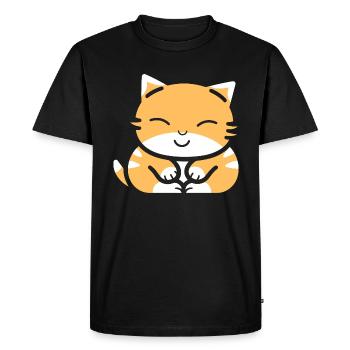 Bébé chat qui dors - T-shirt Premium bio Homme - noir - Devant - Nico (187cm)