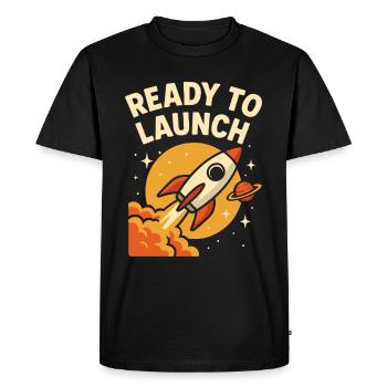 Rocket Launch - Ready to go into space - Men's Premium Organic T-Shirt - black - Front - Nico (187cm)