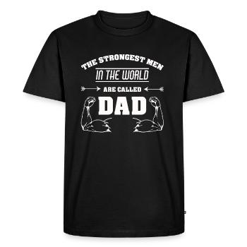PLUS FORT HOMME PAPA FORT HOMME PAPA PÈRE - T-shirt Premium bio Homme - noir - Devant - Nico (187cm)