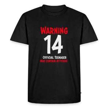 14. Geburtstag 14 Jahre Geschenk - Männer Premium Bio T-Shirt - Schwarz - Vorne - Nico (187cm)