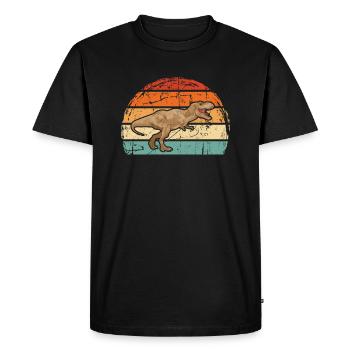 Chemise cool T-Rex - T Rex dans un style vintage - T-shirt Premium bio Homme - noir - Devant - Nico (187cm)