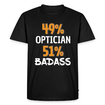 Chemise drôle d'opticien Badass - Test d'opticien - T-shirt Premium bio Homme - noir - Devant - Nico (187cm)