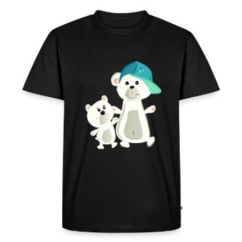 Big Brother frères et sœurs cool ours polaires amis - T-shirt Premium bio Homme - noir - Devant - Nico (187cm)