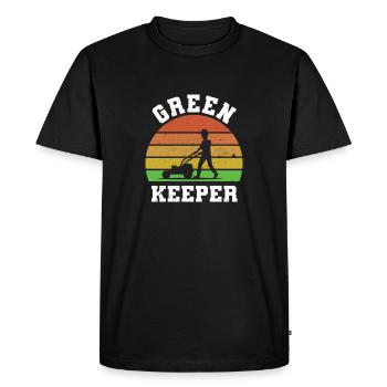 Greenkeeper garden lawn mowing vintage - Men's Premium Organic T-Shirt - black - Front - Nico (187cm)