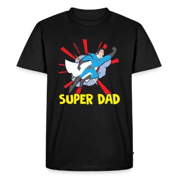 Happy Fathers Day Super Dad Father's Day Super Dad Pa - Men's Premium Organic T-Shirt - black - Front - Nico (187cm)