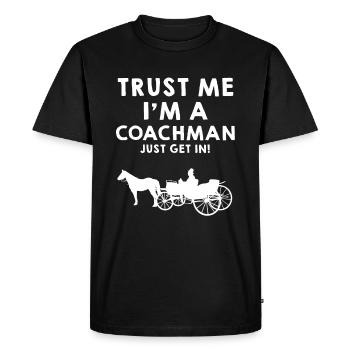 Coach coach horse - Men's Premium Organic T-Shirt - black - Front - Nico (187cm)