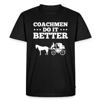 Coach coach horse - Men's Premium Organic T-Shirt - black - Front - Nico (187cm)