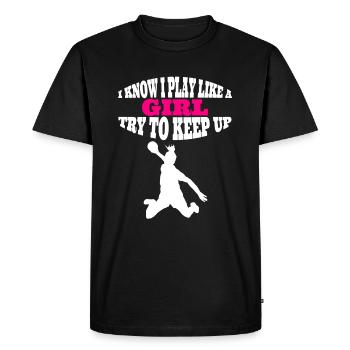 Handball féminin handball femmes handball filles - T-shirt Premium bio Homme - noir - Devant - Nico (187cm)