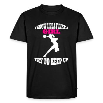 Handball femmes handball filles handball féminin - T-shirt Premium bio Homme - noir - Devant - Nico (187cm)