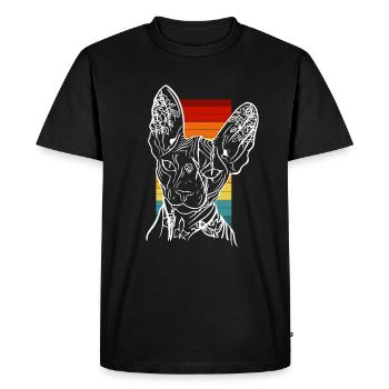 Sphynx Tatouage Chat Vintage Design - T-shirt Premium bio Homme - noir - Devant - Nico (187cm)