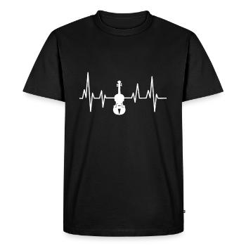 Violon fréquence orchestre musique violon battement de coeur - T-shirt Premium bio Homme - noir - Devant - Nico (187cm)