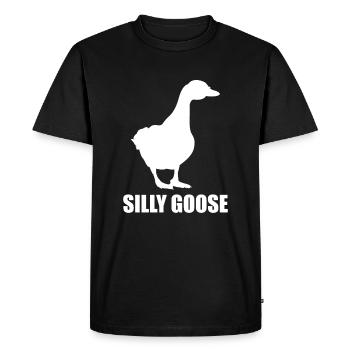 Silly Goose Alberne Gans Humor - Men's Premium Organic T-Shirt - black - Front - Nico (187cm)