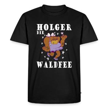 Holger la fée de la forêt drôle de conception de nom - T-shirt Premium bio Homme - noir - Devant - Nico (187cm)