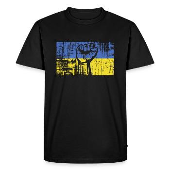 Contre la guerre, l’Ukraine je me bats pour la liberté - T-shirt Premium bio Homme - noir - Devant - Nico (187cm)