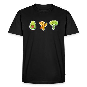 Alimentation saine au brocoli à l’avocat végétalien - T-shirt Premium bio Homme - noir - Devant - Nico (187cm)