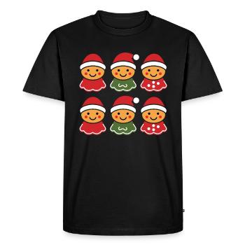 Bonhomme pain d'épice - T-shirt Premium bio Homme - noir - Devant - Nico (187cm)