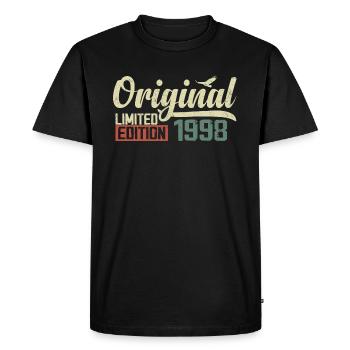 Né en 1998 Vintage Anniversaire Rétro 1998 Cadeau - T-shirt Premium bio Homme - noir - Devant - Nico (187cm)