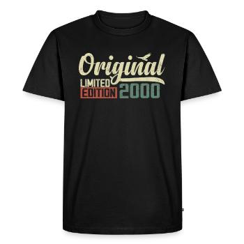 Né en 2000 Vintage Anniversaire Rétro 2000 Cadeau - T-shirt Premium bio Homme - noir - Devant - Nico (187cm)