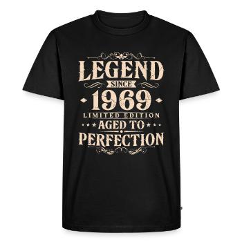 Légende depuis 1969 Vintage Born Anniversaire - T-shirt Premium bio Homme - noir - Devant - Nico (187cm)